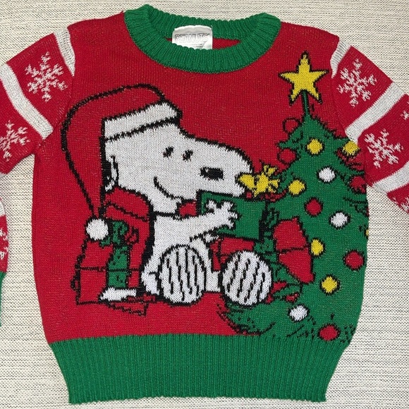 Peanuts Snoopy & Woodstock Christmas Sweater 18 Months - Picture 2 of 5